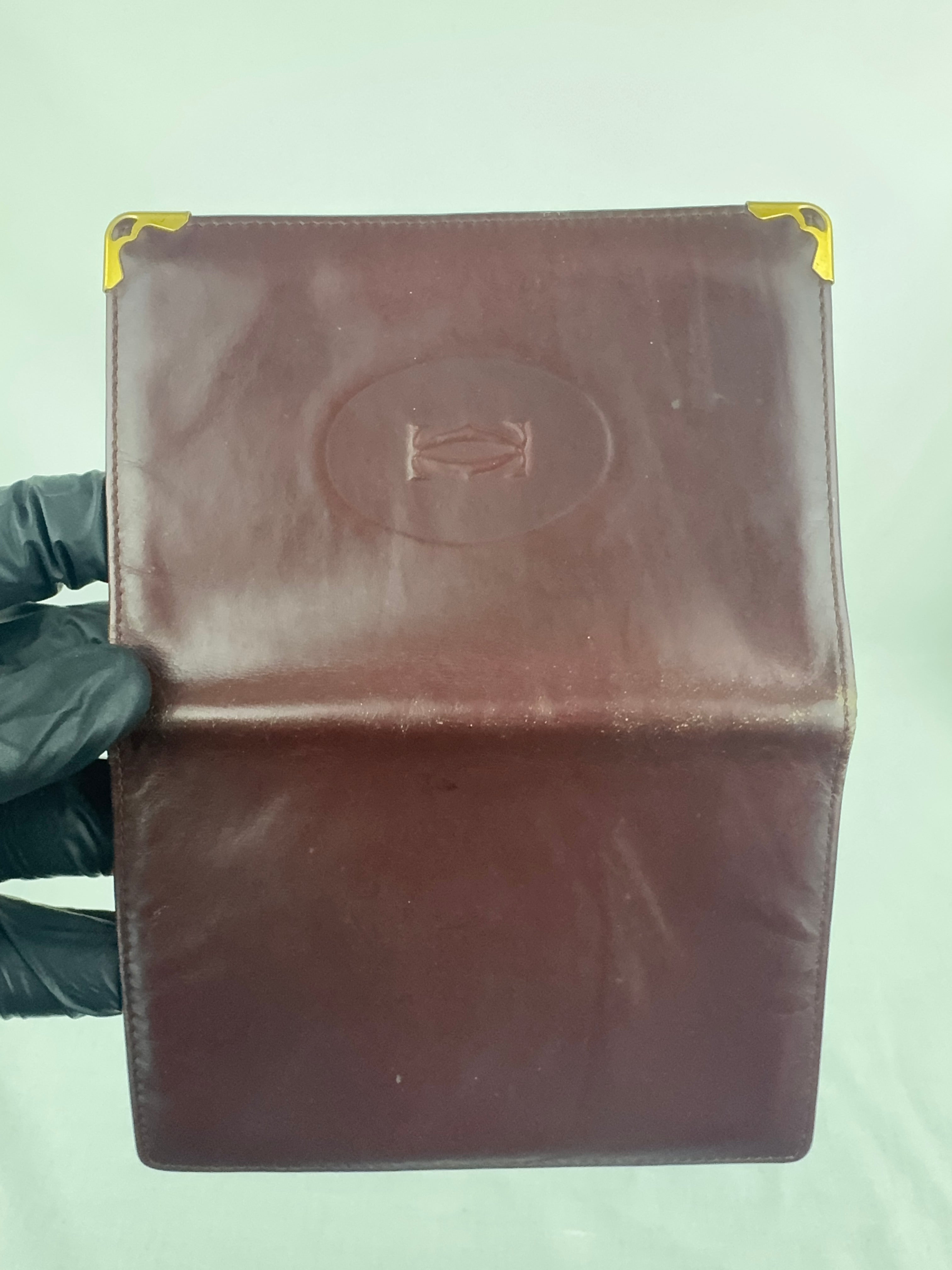 Porte-Cartes Cartier Vintage Rouge Bordeaux | Format Compact