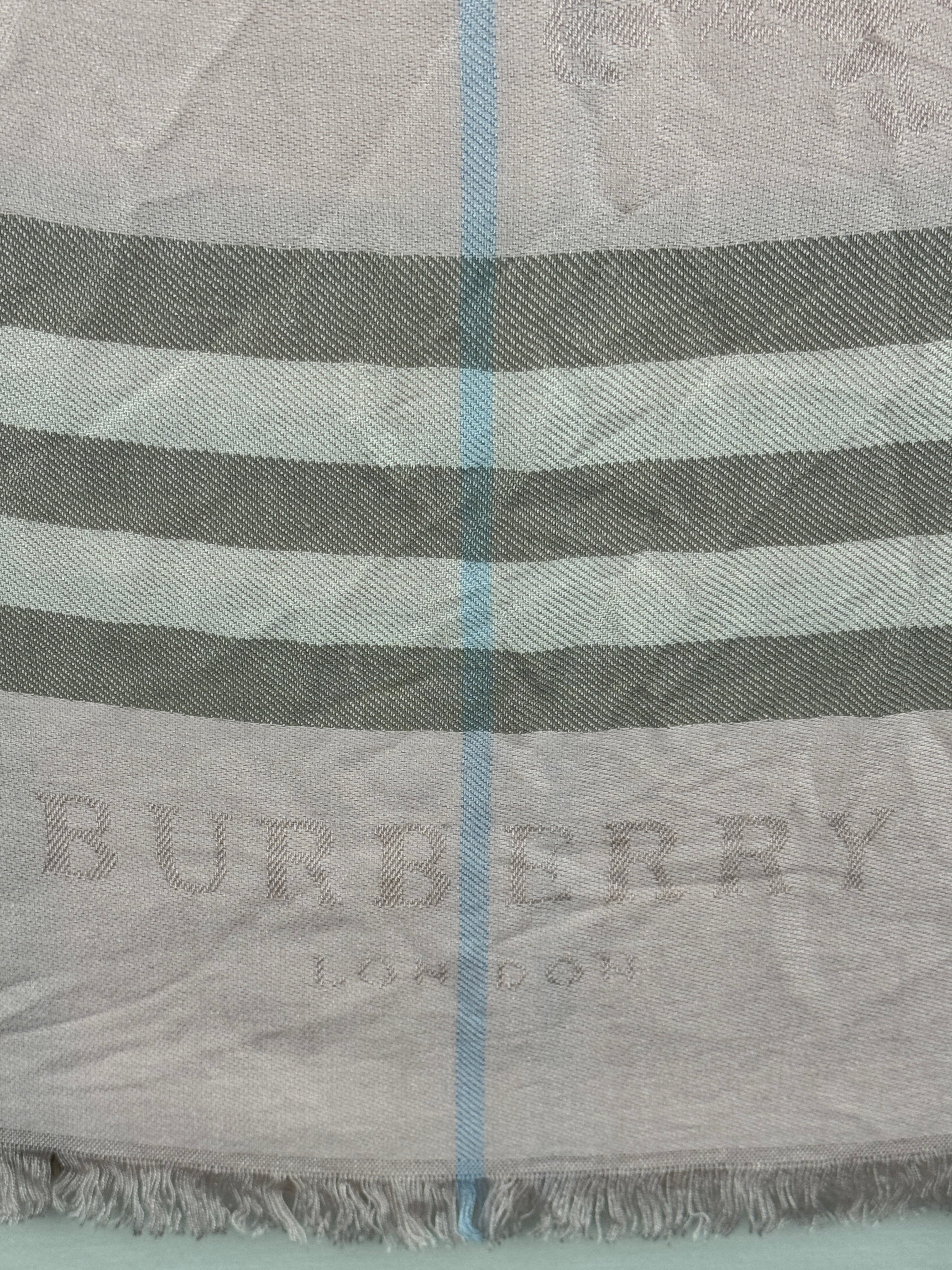 Châle Burberry Vintage Rose & Bleu | Cachemire