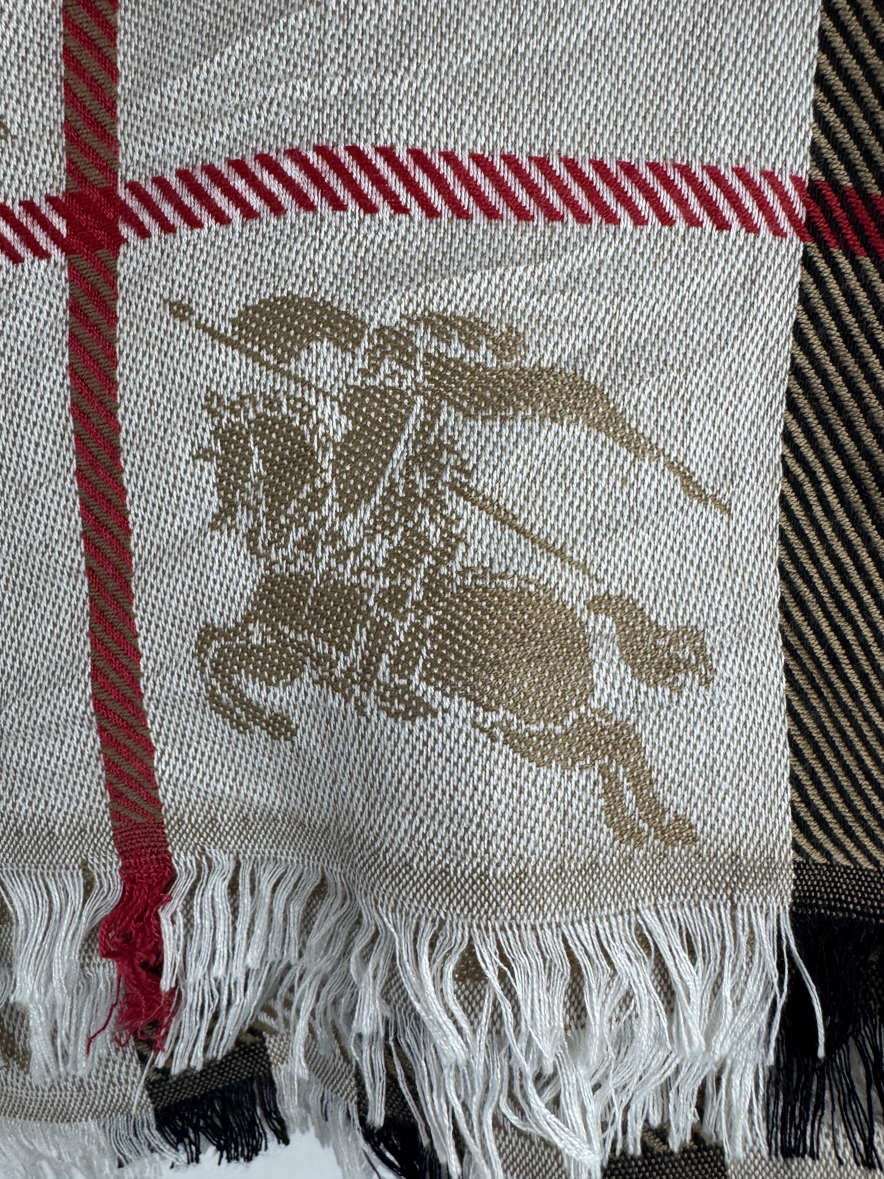 Châle Burberry Vintage Beige & Marron | Cachemire