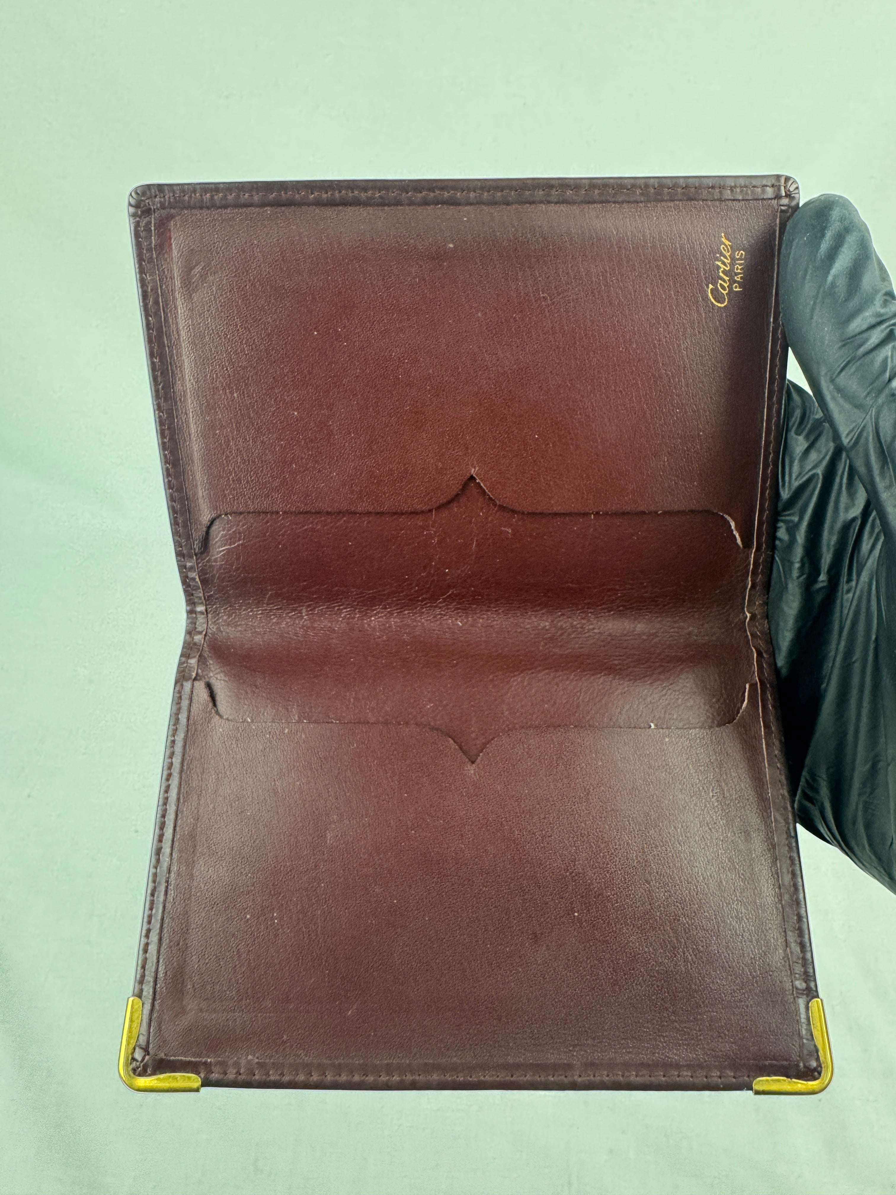 Porte-Cartes Cartier Vintage Rouge Bordeaux | Format Compact