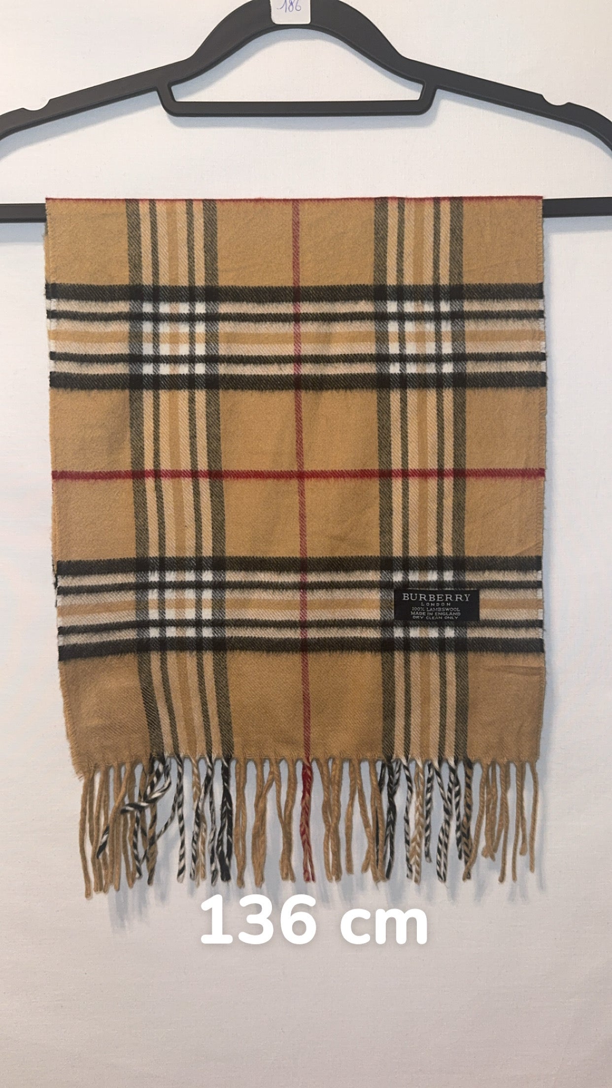 Écharpe Burberry Vintage Beige | Laine D’agneau