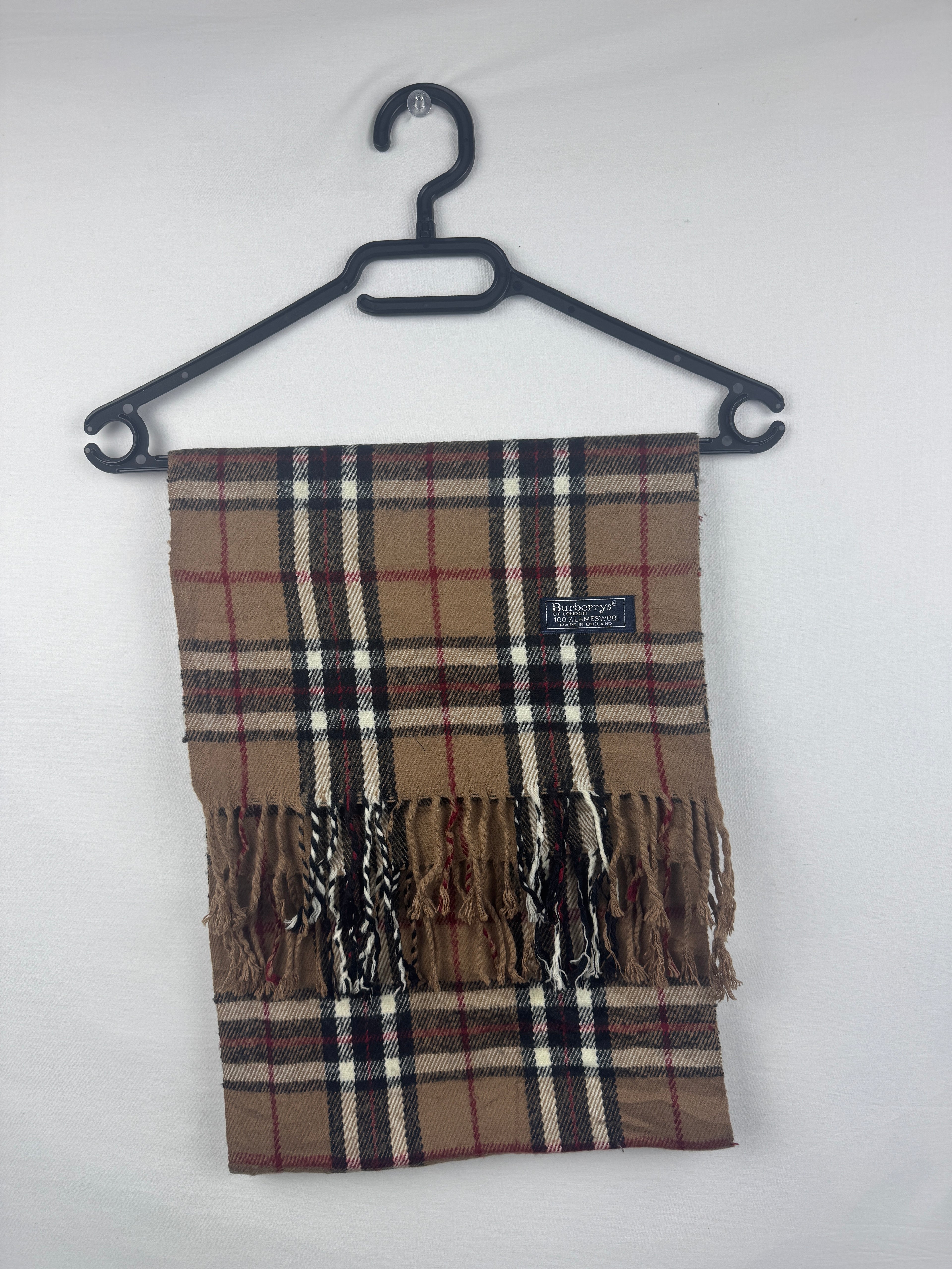 Écharpe Burberry Vintage Beige Foncée | Laine d’Agneau